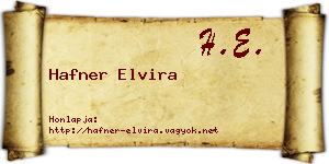 Hafner Elvira névjegykártya